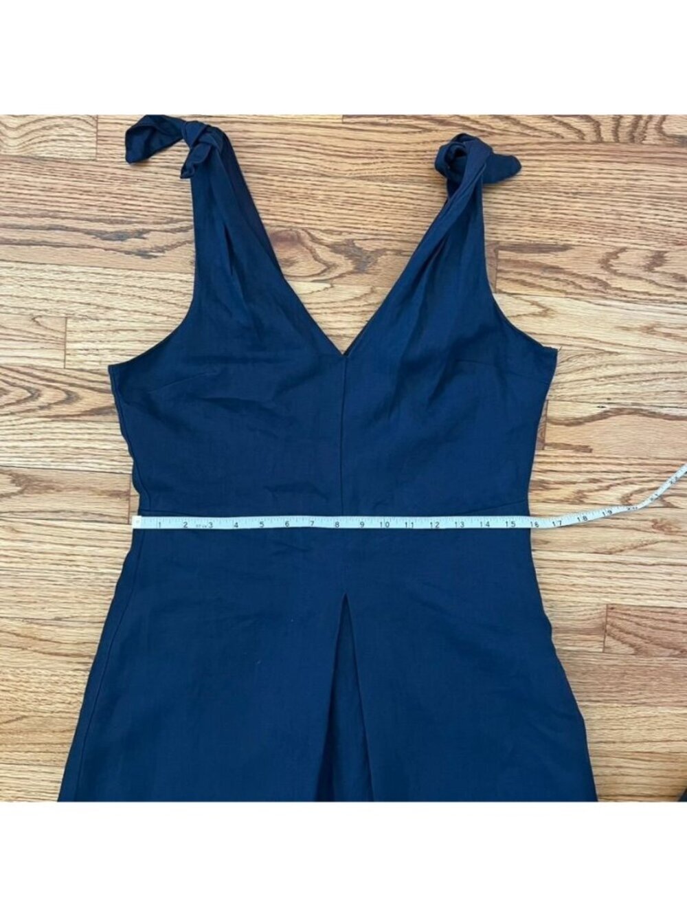 Gap Womens Sz S Linen Sleeveless Navy Midi Dress Classic Minimalist Timeless - Picture 13 of 16
